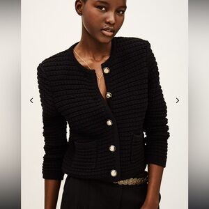 BA&SH GASPARD Lady Cardigan Button Black Size 1 Small